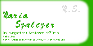 maria szalczer business card
